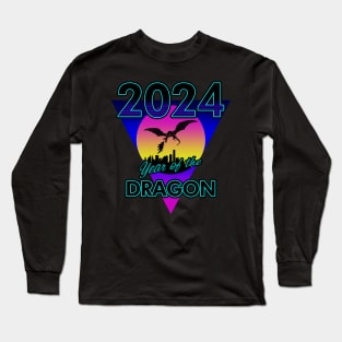 2024 New Year Of The Dragon 80's Inspired New Year Meme Long Sleeve T-Shirt